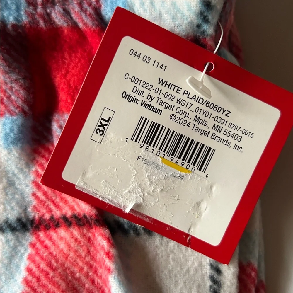 Wondershop Microfleece Plaid Christmas Pajama Lounge Pants Red White Blue Black